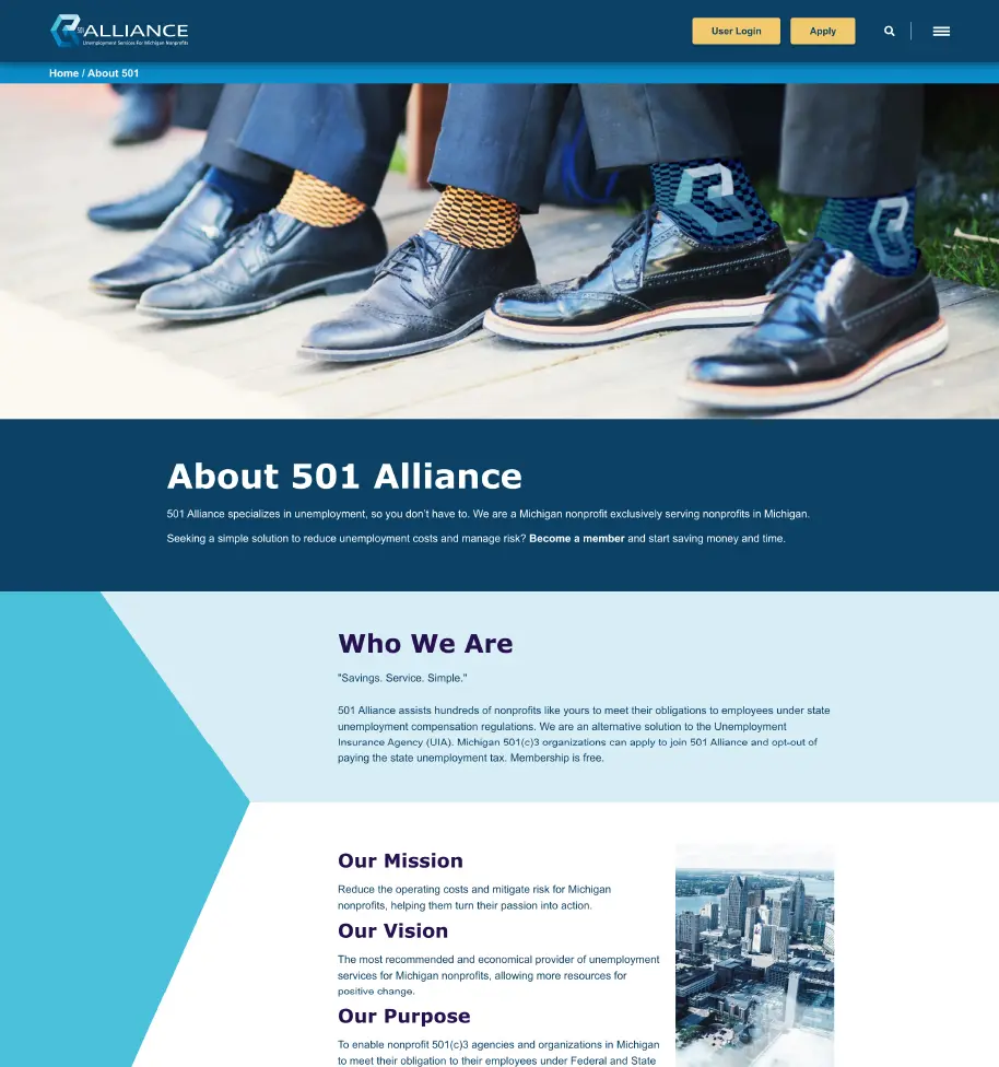 501 Alliance Website Screenshot