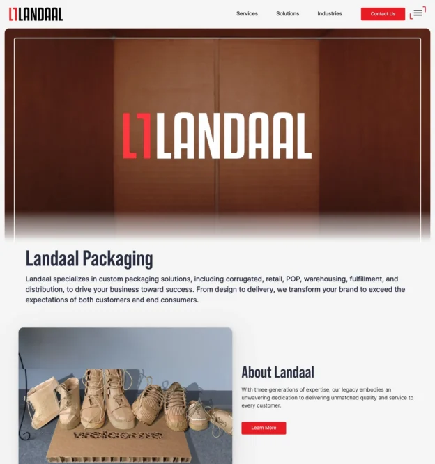 Landaal Packaging Systems - Website Screenshot