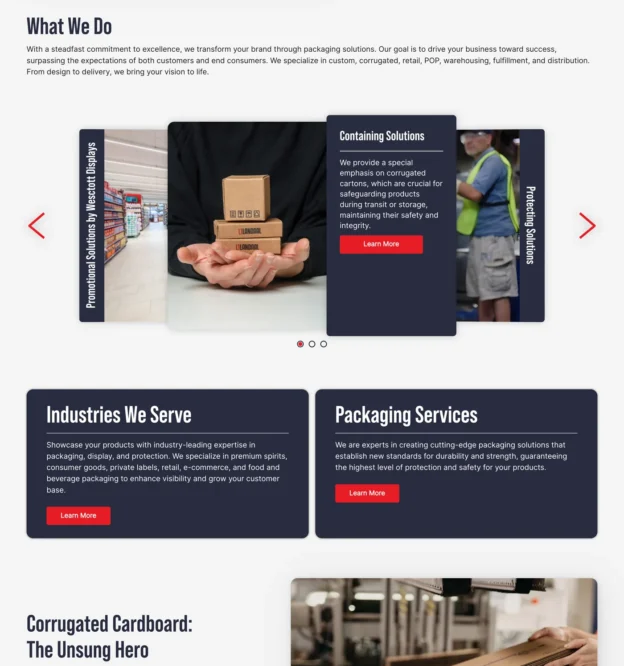 Landaal Packaging Systems - Website Screenshot