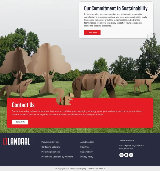 Landaal Packaging Systems - Website Screenshot